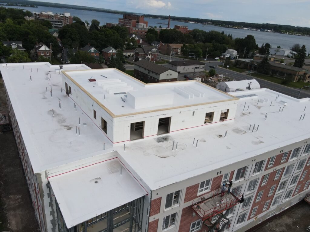 Completed PVC flat roof in Sault Ste. Marie by OYH Roofing